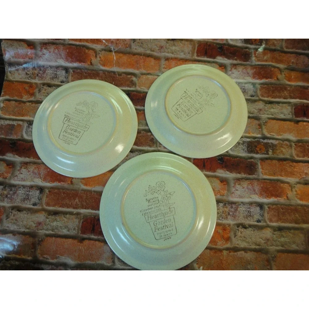 3 lot Hearthside Garden festival stoneware‎ Vintage sunshine flowers Japan made